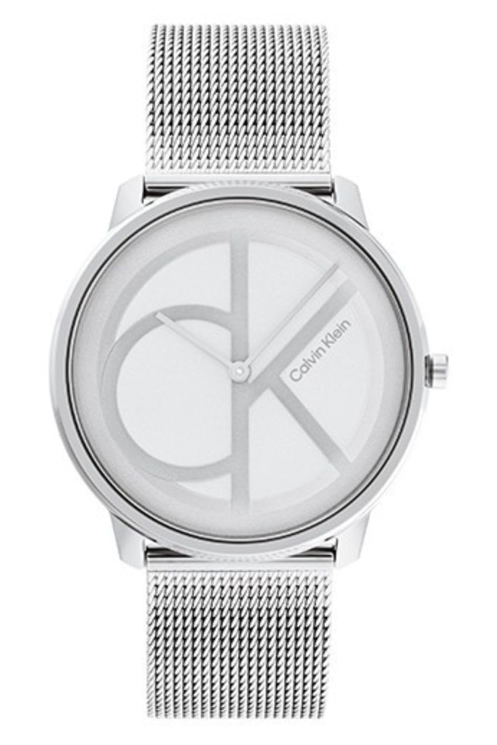 Calvin Klein Analogue Quartz Watch for Men and Women Iconic MESH - 40MM Collection with Silver Stainless Steel Mesh Bracelet - 25200027