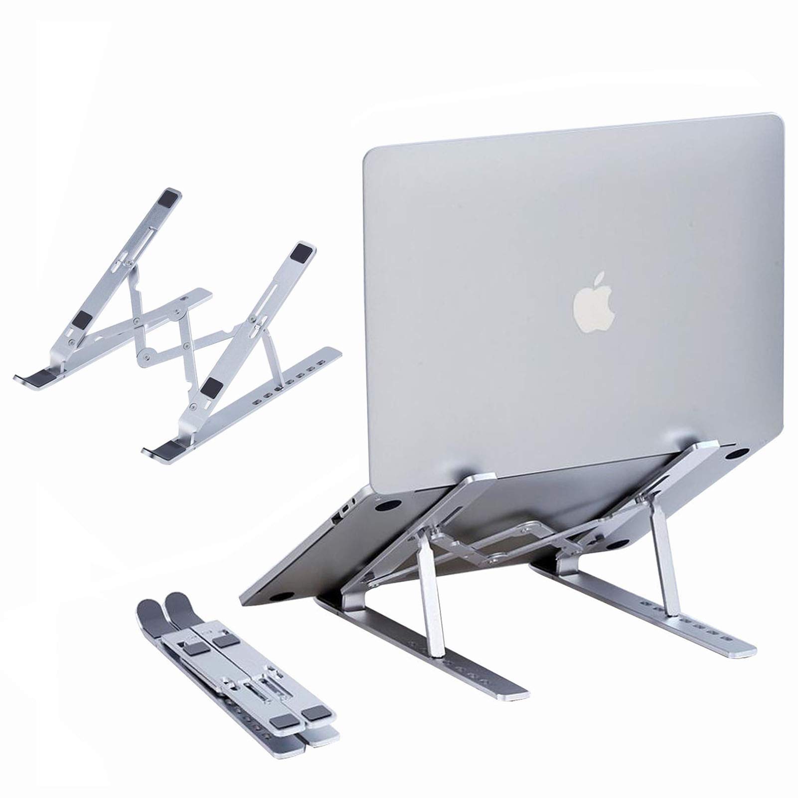 GIEADUN Laptop Stand, Portable Laptop Cooling Desk Holder, Adjustable Notebook Riser Mount, Aluminum Ventilated Computer Stand, Compatible with iM(ac)/Laptop/Notebook Computer/Tablet (Silver)