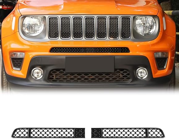 Amazon Co Jp Ztycli グリルカバー ジープ レネゲード Jeep Renegade 19 フロントグリルガード カスタム 外装 パーツ 虫よけ ボンネット ブラック 車 バイク