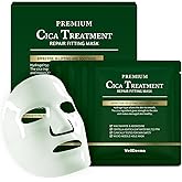 WELLDERMA Premium Cica Treatment Hydrogel Fitting Mask, 25g x 4 Sheets – Soothing & Hydrating Hydrogel Sheet Mask with Centella Leaf Water, Niacinamide & Hyaluronic Acid