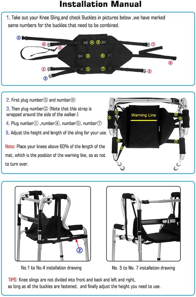 Knee Walkers Sling Hanging Knee Walker Pad Cover Cushion Patient