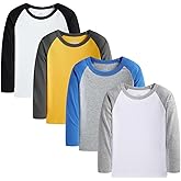 Huata 2 Packs Boys Girls T-Shirt Long Sleeve Crewneck Tee