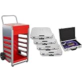 Racing Scale Kit 6000 lb Capacity LCD Display with Storage Cart | 15x15 Inch Aluminum Scale Pads, 1500 lb Capacity Per Pad, Displays Wheel, Total and Cross Weight &amp; LR Bite