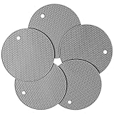 Thanksgiving Presents, Silicone Pot Holder and Oven Mitts, Multipurpose Non-slip Insulation Honeycomb Rubber Hot Pads Trivet, Heat Resistant Antislip Place Mat, Pack of 5 (Light Grey)