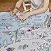 eatsleepdoodle Coloring World Map Tablecloth for Kids – Reusable Washable Activity Table Cover with 10pcs Washable Markers, Fun Arts & Crafts for Boys & Girls, Activity Blanket for Parties, Birthdays