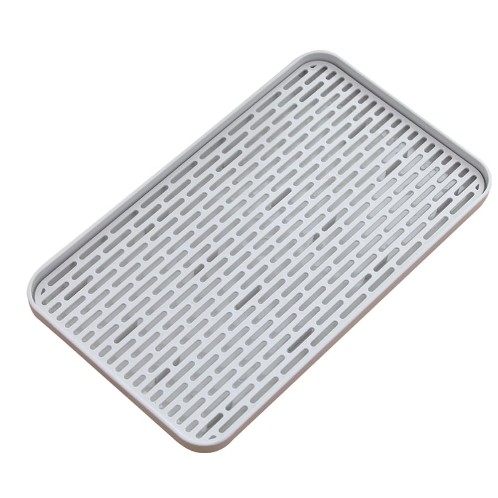 Photo 1 of Reginsnow Plastics Drain Tray, Cup & Dish Drying Rack, Drain Board 2 Tier Non Slip Serving Tray with Drainboard Perfect for Sink, Coffee Table, Outdoor (12.2 x 7 x 0.98 in)