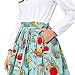 60s Vintage Floral Skirt with Pleats Knee Length Size S CL6294-6