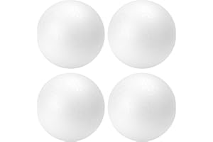TFARC FOAM 4 Pack 4 Inch Foam Balls for Crafts, Smooth Polystyrene Spheres for,DIY Decorations School Modeling Party Decoration