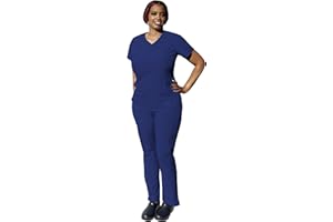 ANGIE UNIFORMS YOGAFLEX Soft & Stretchy Scrub Set for Women. Regular & PETITE. 2-Pocket Top and 5 Pocket Pants. Modern Fit.