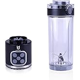 UTALENT Cordless Portable Blender, 25 oz removable Vessel, Powerful Personal Blender, For-Smoothies, Ice Crush, 4 Programs, Leakproof-Lid & Sip Spout, USB-C Rechargeable, Dishwasher Safe Parts, Black