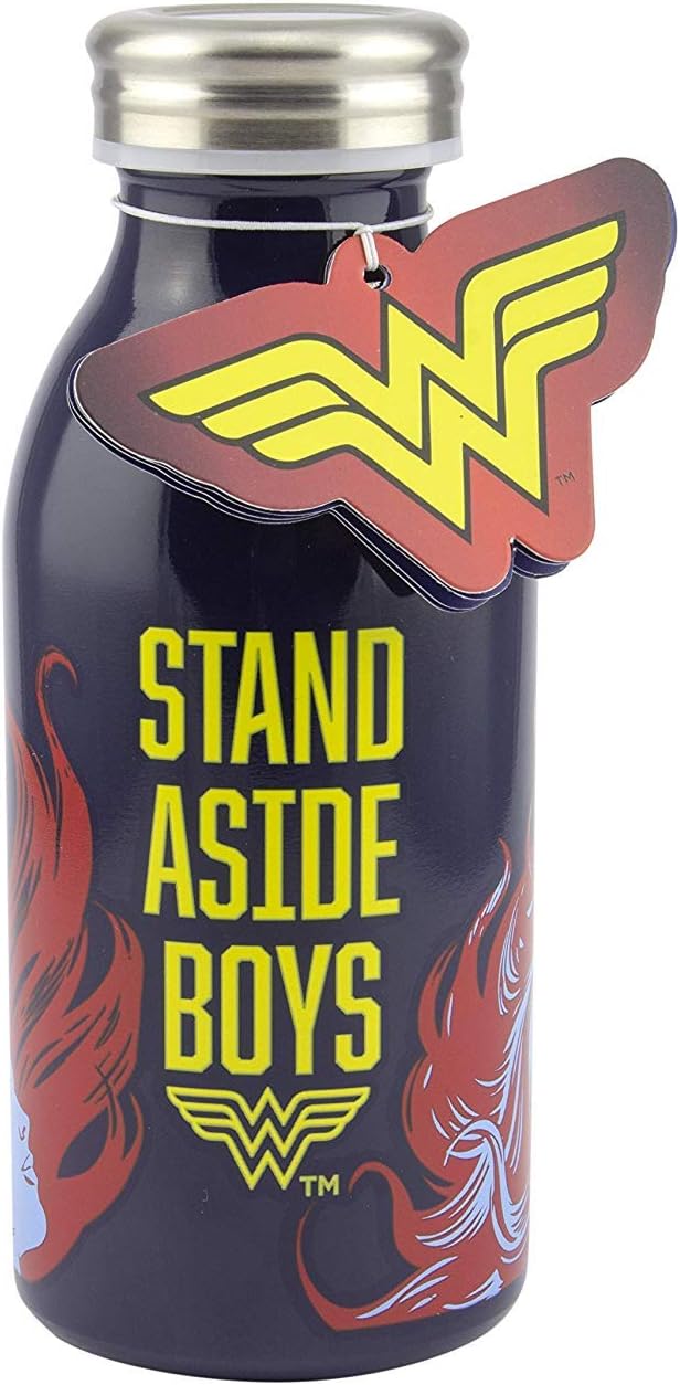 Paladone PP5142DC Wonder Woman Water Premium Stainless Steel Drinking Bottle, Blue,red, 450 ml