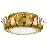 Crystorama Broche 3 Light Antique Gold Flush Mount