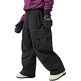 GSOU SNOW Womens Mens Snowboard Pants Baggy Ski Snow Pants Loose Cargo Sport Outdoor Insulation Waterproof