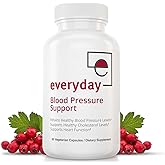 Everyday Blood Pressure Supplements with Hawthorn Berry, Arjuna, Magnesium, and Rauwolfia - Hypertension Supplement for Normal Heart Health, Circulation Health, and Blood Pressure Support - 60ct