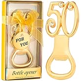 50PCS Golden Bottle Openers for 50th Birthday Party Favors or 50th Wedding Anniversary Party Gifts Birthday Party Gifts Souvenirs Decorations for Guests