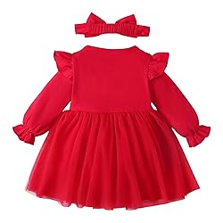 SOBOWO Infant Red Dress Baby Dress Red Baby Girl