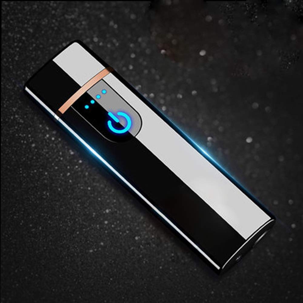 Wiber Rechargeable USB Electronic Lighter Fingerprint Touching LED Sensor Screen Double-sided Ignition Windproof Flameless Candle Lighter