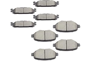 BRAKEUS D1508 D1377 Front Rear Disc Ceramic Brake Pad Set w/Hardware For Ford For Explorer 11-19,For Ford For Flex 09-17,For Ford For Taurus 11-18,For Lincoln MKS 11-12,For Lincoln MKT 11-19