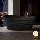 Luxury Modern Freestanding Bathtub – Oval Stone Resin Soaker Tub with Ergonomic Design, Non-Slip Surface & Drain for Contempo