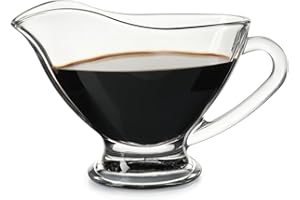 Fox Run Glass Gravy Boat, 9 oz, 270 ml Large Gravy Serving Dish With Handle