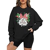 LUKYCILD Magic Kingdom Sweatshirts for Women Castle Oversized Sweatshirt Xmas Holiday Shirt Graphic Long Sleeve Pullover Tops