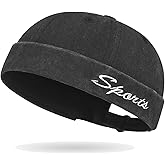 Opreng Classic Vintage Style Solid Color Sailor brimless Skull hat Casual Washed Cotton Rolled Cuff Harbour Hat