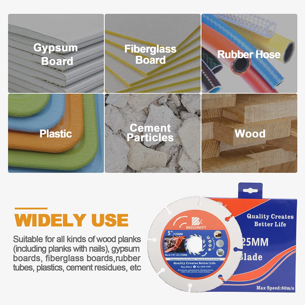Multi Sägeblatt Trennscheibe 125mm- 2 Stück BRSCHNITT Winkelschleifer für Laminat Holz Kunststoff Nagelfest. 3