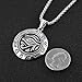 HZMAN Men's Stainless Steel Egypt Eye of Horus Symbol of Protection Pendant Necklace (Silver)