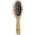 TEK - Small Oval Hairbrush in Ash Wood with Short Wooden Pins, Handmade in Italy
