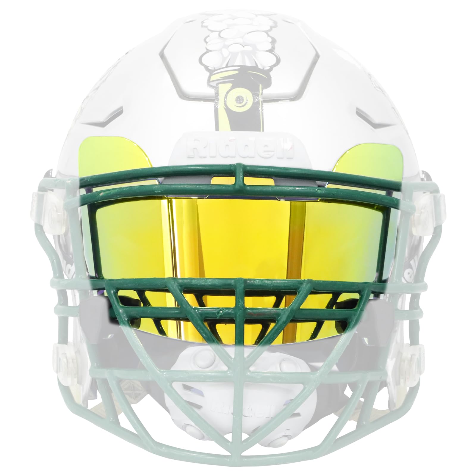 Photo 1 of Clear Gold Football Visor for Adults & Youth - Helmet Eye Shield With Clips, Easy Install Protection Gear