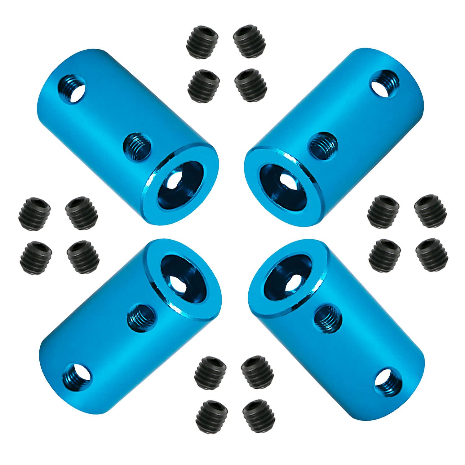 Ohamtes 4Pcs shaft diameter 8mm to 8mm rigid coupling, suitable for 3D printers, DIY encoders, motor connectors, motor guide shaft couplers, model shafts, motor guides, CNC machine tools