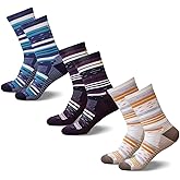 gyprprer 3Pairs Women’s Merino Wool Hiking Socks, Breathable Cushion Crew Socks for Outdoor Hiking
