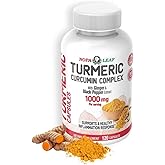 NOPA Leaf Turmeric Curcumin Complex Capsules with Ginger & Black Pepper – 1000mg per Serving – 120 Capsules – Dietary Supplement, Non-GMO, Gluten-Free