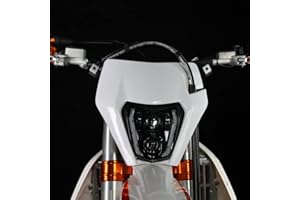 CHANGCHENG Dirt Bike Headlight Led，66W 3000lm Universal Motorcycle LED Headlight Kit，Pit Bike Headlight for Most Pit Dirt Bike Motorcycle Enduro ATV Scooters-White