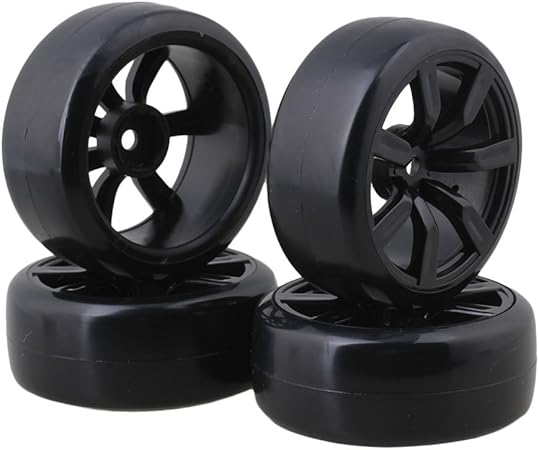 Amazon 4pcsブラックプラスチック製のスリックタイヤホイールリム付きfor Rc1 10 ニトロ車 電気自動車 Moyinmusic ラジコン ドローン 通販