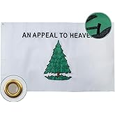 Bradford Embroidered An Appeal to Heaven Flag 3x5 Feet Outdoor, Double Sided Pine Tree Liberty, American Liberty Tree With 2 Brass Grommets