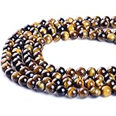 Ruilong Yellow Tiger Eye Beads 8mm 15" Natural Stone Beads for Jewelry Making (8MM)