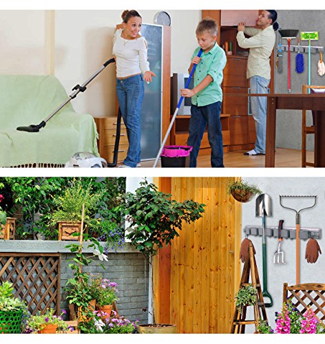 image for DayBuy Mop Broom Holder-Broom Wall mounted Hooks- Free Combination Rub