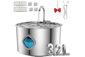 Water Bowl Filter, 2026 New 3.2L Filtered Water Fountain Bowl with Whisper Quiet & Easy to Clean, Natural Circulation Filtrat