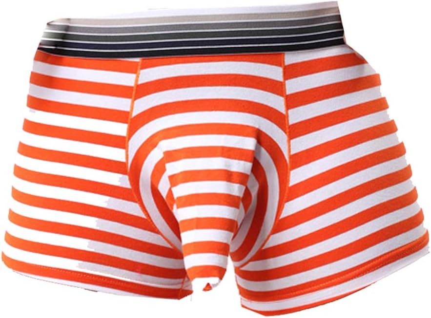 Men Striped Elephant Nose Separate Pouch Comfortable Breathable Boxer Underwear Pantie