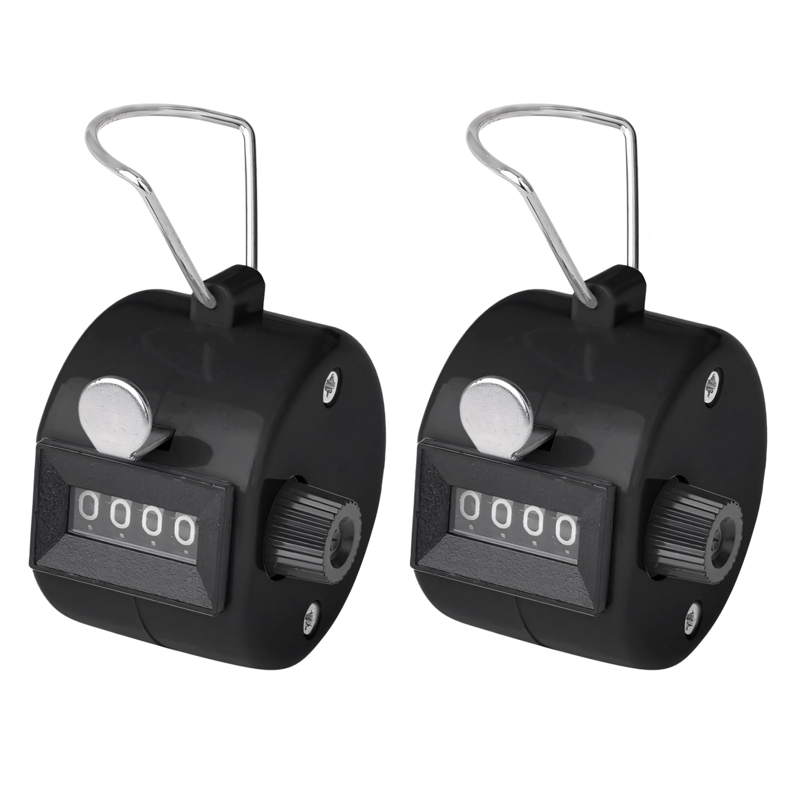 TOPTIE 2 PCS Clicker Counters 4-Digit Tally Counters Plastic Mechanical Number Pitch Counter for Sports Events- Black