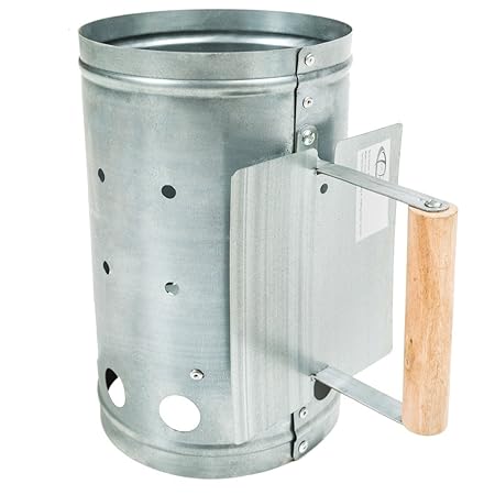 TecTake XXL Anzündkamin Grillkohleanzünder mit Hitzeschutzschild verzinkt