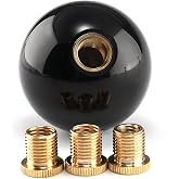 YIUIY Round Ball Shift Knob Universal Gear Shift Knob 5 6 Speed for Manual Automatic Vehicles with Adapters (Pure Black)
