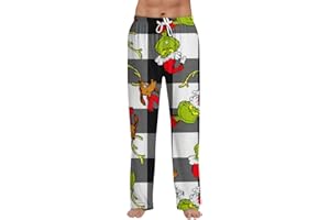 RTTUIOP Mens Christmas Pajamas Pants Funny Ugly Graphic Festival Adult Soft Sleep Elastic Waist Casual Pants