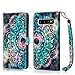 Hocase Galaxy S10 Plus Case, PU Leather Full Body Protective Phone Case with Credit Card Holders, Wrist Strap, Magnetic Closure for Samsung Galaxy S10 Plus (6.4-inch) 2019 SM-G975 - Mandala in Galaxy