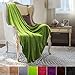 casa pura Fleece Throw Blanket | Plush Blanket Throw for Couch or Twin Size Bed | Super Soft & Cozy Fur Blankets | Various Sizes and Colors | Apple Green - 60