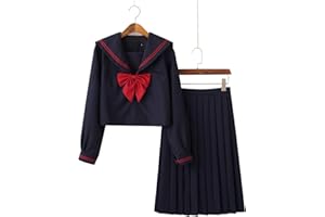 Japanese School Girl Uniform JK Uniform Sailor Uniform Student School Class Uniform Long Skirt Suit,B-XL