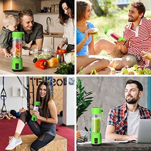 SUNAVO BL-10 Portable Blender Mixer USB Rechargeable,Blender Smoothie Single Served,USB Electric Safety Juicer Cup,Shakes and Smoothies Blender,USB Charging Sport Mini Juice Maker 148 watts,Green