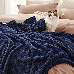 Bedsure Navy Blue Throw Blanket for Couch - Super