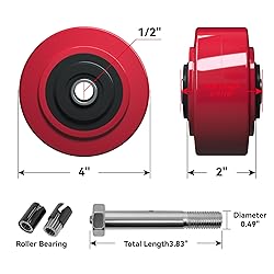 LONGRUNFORU 4 Inch Caster Wheels, Polyurethane on